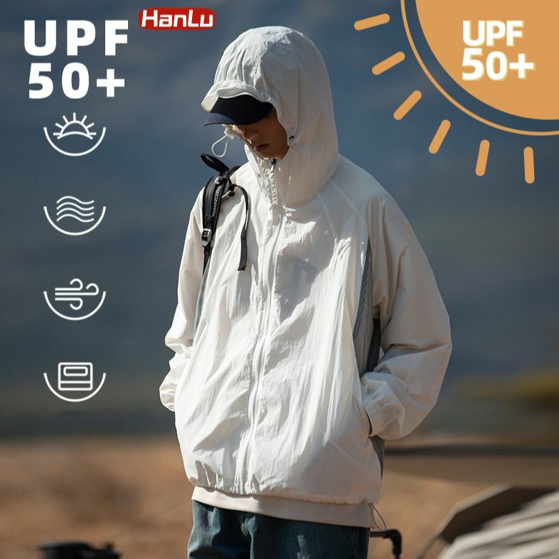 Unisex Quick-Dry Outdoor Breathable Thin Coats Spring Summer Hiking Fishing Climb UV Resistant Breathable Hood Suntan Clothing
