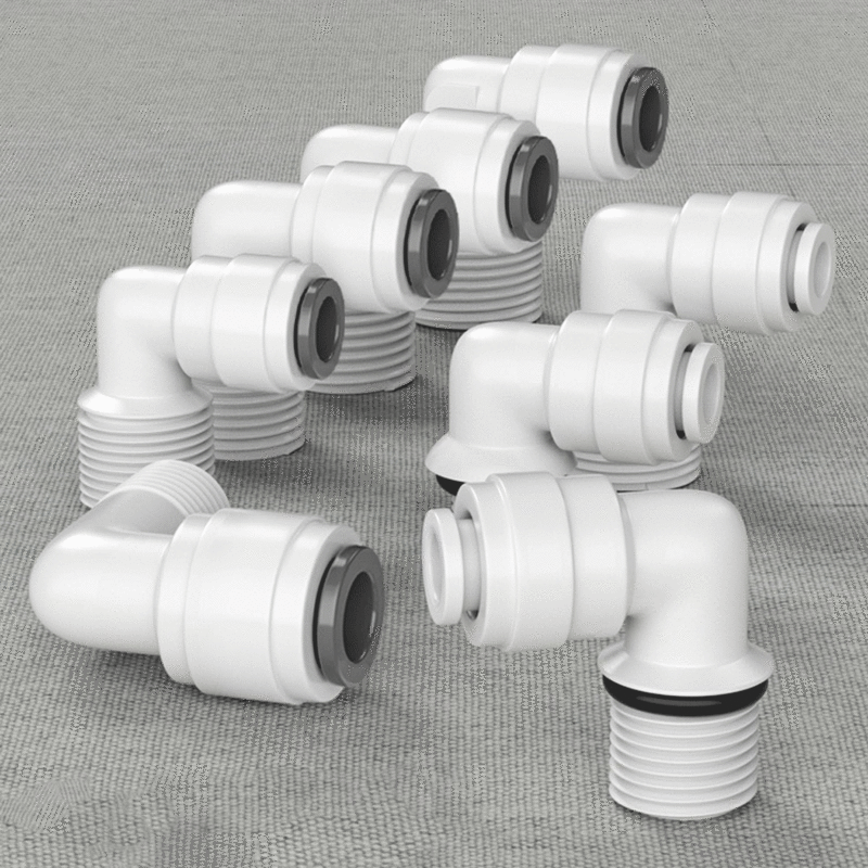 Fit 1/4" 3/8" OD Tube 90 Degree Elbow POM Quick Fitting Connector For Aquarium RO Water Filter Reverse Osmosis System
