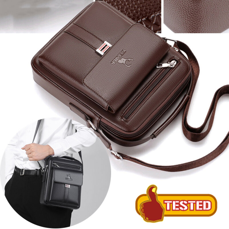 New Men's Genuine Leather Crossbody Shoulder Bags High Quality Tote Fashion Business Man Messenger Bag Leather Bags Fanny Pack
