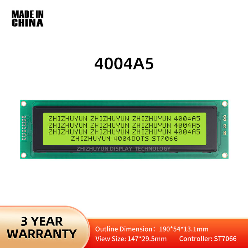 Módulo LCD Display Screen com retroiluminação LED, filme verde amarelo, porta paralela, LCM, 40X4, 4004, 4004A5, SPLC780D, HD44780