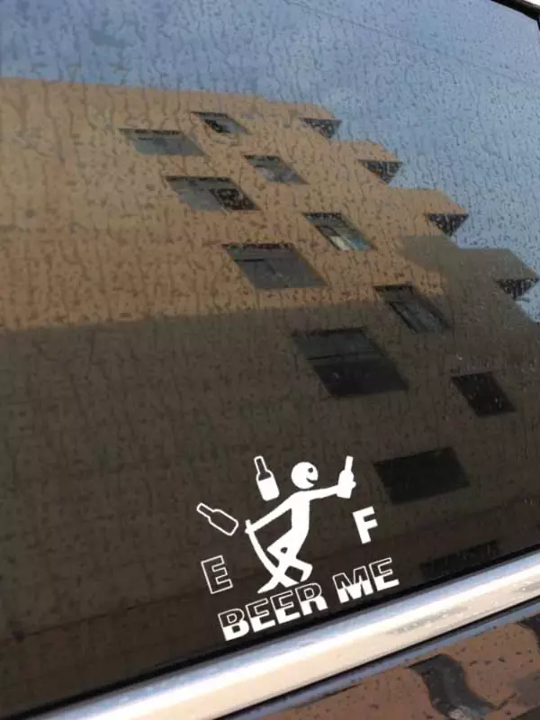 OFK  BEER ME Funny Car Sticker Safety Vinyl Decal Fuel Black/Silver 13.4CM*12CM