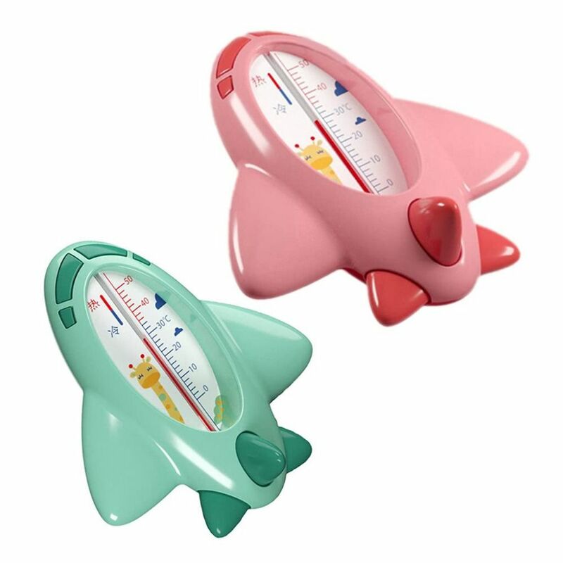 Termometer mandi bayi kartun, alat ukur suhu kolam keselamatan mengambang bentuk pesawat tahan air untuk balita