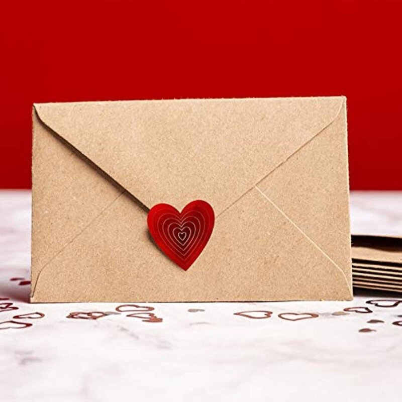 قطعة/لفة ملصقات على شكل قلب، ملصقات على شكل حب، ملصقات ذاتية اللصق لبطاقات الهدايا، ختم المغلف، حزمة الهدايا