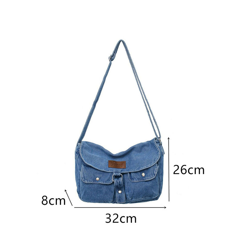 Denim Hobo Crossbody Bags For Women 2023 New Fashion Handbags Multi Pockets Female Shoulder Bags Casual Men Women Crossbody Bags
