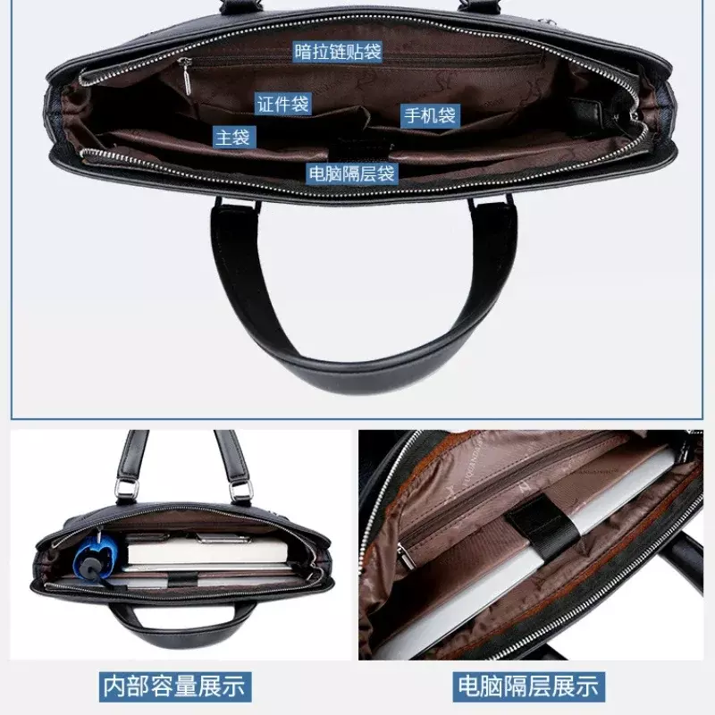 Business Men's Handbags Office Male Executive Briefcase Large Luxury Tote Laptop Bag for Man 2024 Shoulder Messenger Designer