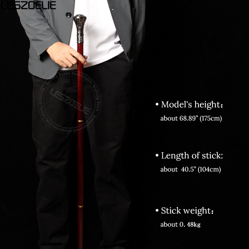 이글 헤드 핸들, 블랙 및 레드 3 피스 나무 워킹 스틱, 남성 패션 워킹 지팡이, 여성 우아한 워킹 스틱, 104cm