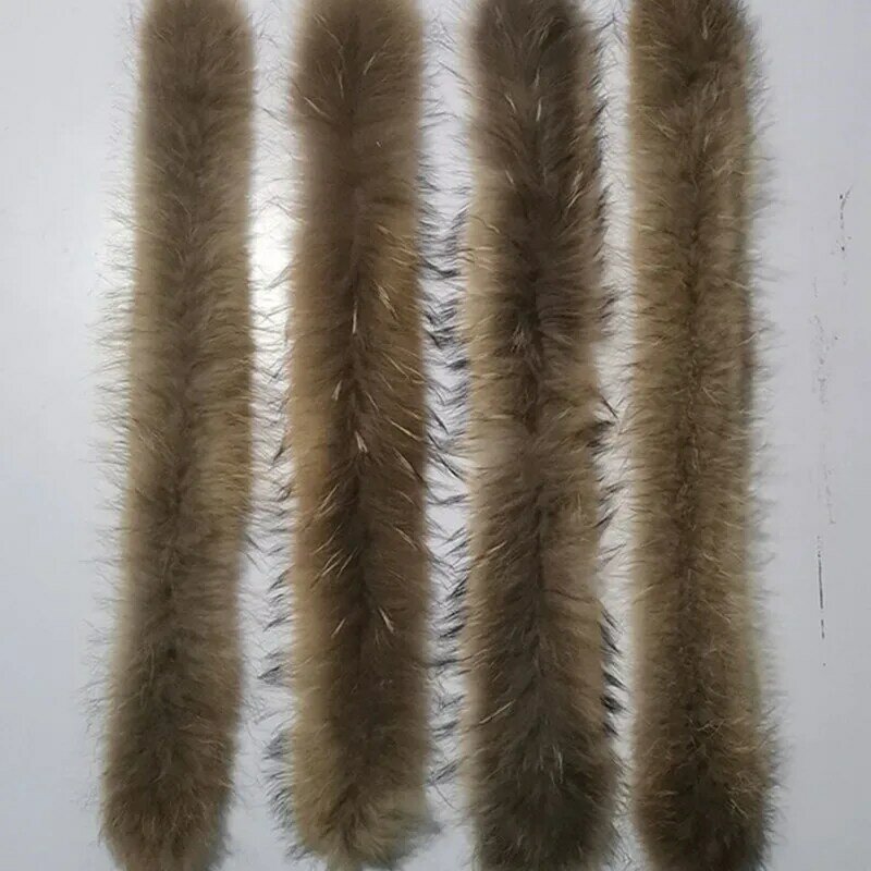 Cuello 2023 de piel auténtica para hombre y mujer, bufanda 100% de piel de mapache auténtica de 70cm para invierno, ropa usada con botón, superventas gratis