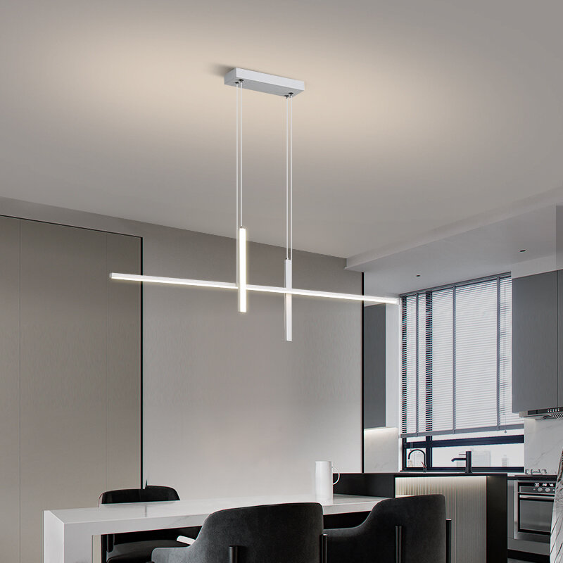 Lampu gantung LED, lampu gantung Modern ruang makan dapur Pulau LED langit-langit untuk meja Bar dekorasi rumah desain suspensi