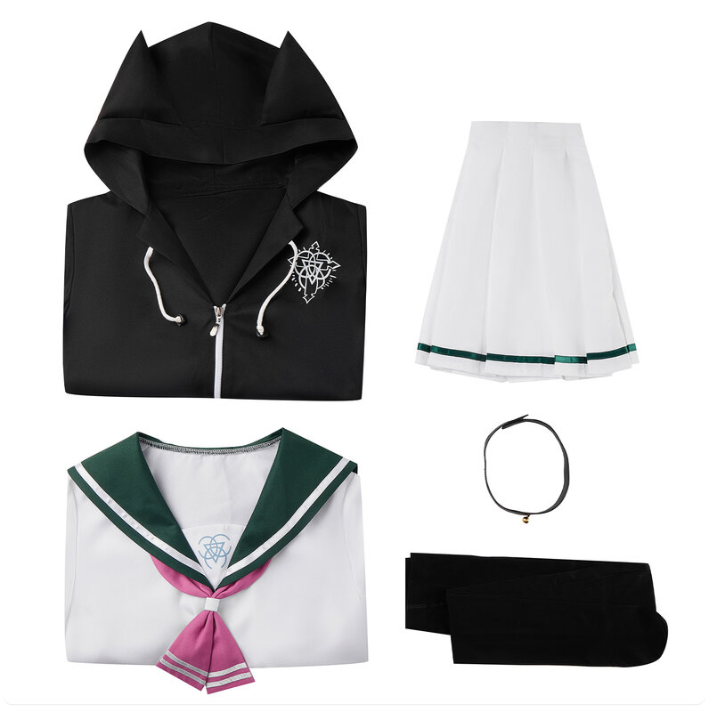 Kyoyama Kazusa Cosplay para mujer, traje de marinero para niña, falda con capucha, trajes de marinero Jk, uniforme escolar, disfraz de Halloween