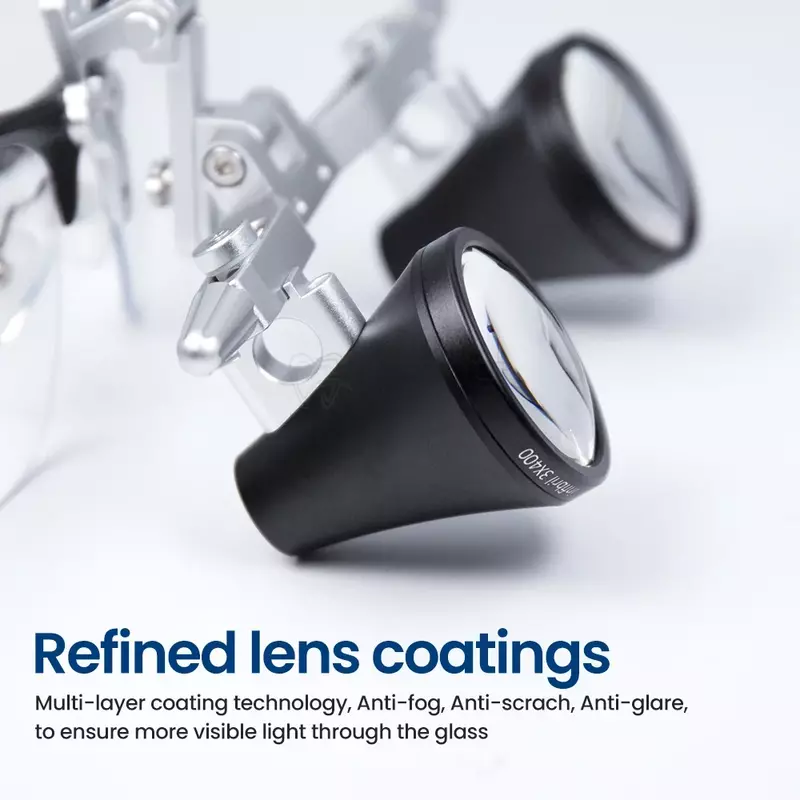 Brand Elite Dental Loupes Brilliance Aerospace Alloy Construction, Schott Glass Lenses for Optimal Clarity, Durable Coatings
