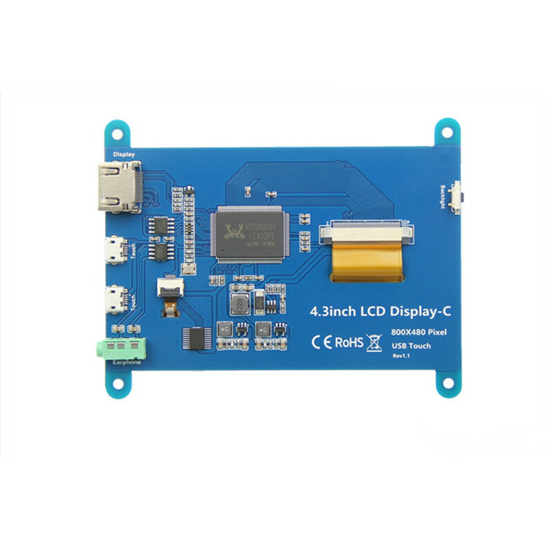 Raspberry Pi 4.3 cal 800*480 HDMI IPS wyświetlacz Screnn pojemnościowy Panel dotykowy