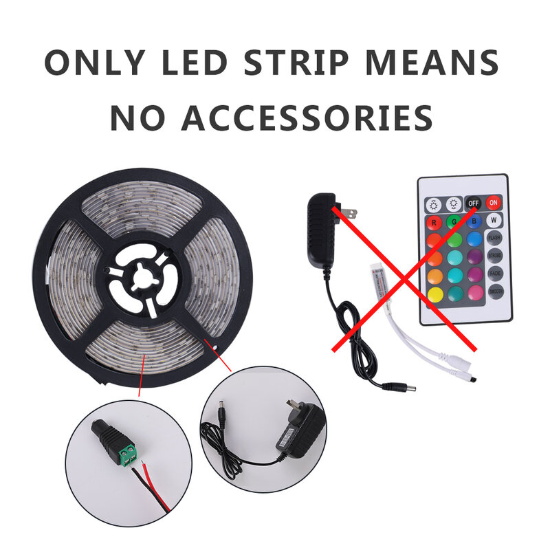 LED 스트립, SMD 2835 다이오드 테이프, 백라이트 주방 화환 리본, 야외 조명 캐비닛 램프, 5m, 12V