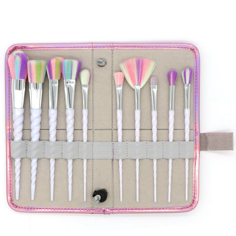 Unicórnio Maquiagem Kit Escovas com Cerdas Coloridas Alças, Fantasia Brush Set, Fundação Sombra Escovas, 5-13Pcs