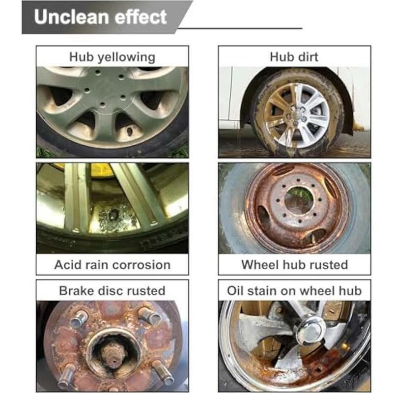 Spray detergente per ruote 10.14oz lucidatura per ruote auto parti del disco freno liquido rimozione della ruggine detergente per pneumatici per cerchioni sicuro ed efficace