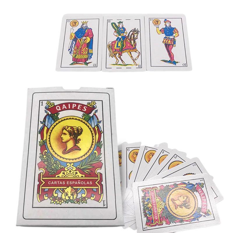 아름다운 패턴 클리어 프린팅 스페인어 포커 카드 덱, 50 개의 스페인어 놀이 카드, 창의적인 카드 게임, 가족 파티용