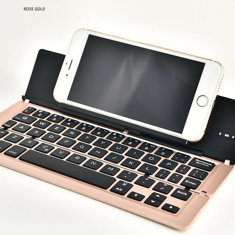 Przenośna składana klawiatura Bluetooth do telefonu komórkowego bezprzewodowy Panel kluczy Windows Laptop Tablet komputer iPad Charge Clavier uchwyt