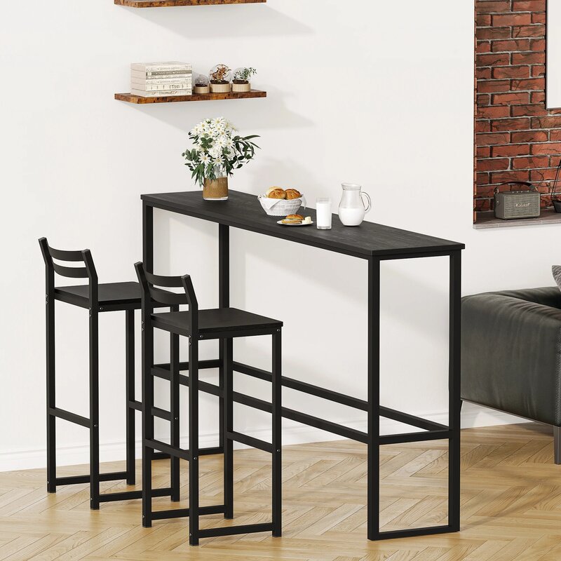 Барные стулья, кухонная спинка, прочная стальная рама, 30,2 дюйма, высокая простая сборка, промышленные стулья для паба, столовой, кухни