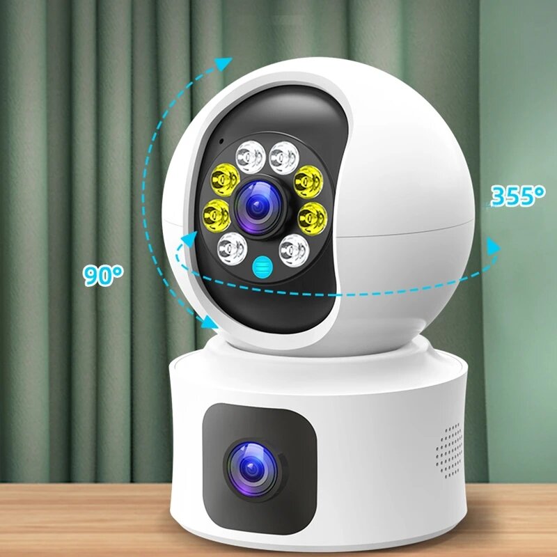 ICSEE-domo de seguridad para interiores, sistema de vigilancia con visión nocturna a Color, 4K, 8MP, lente Dual, 2K, 4MP, Wifi, IP, PTZ, Audio bidireccional de seguimiento automático