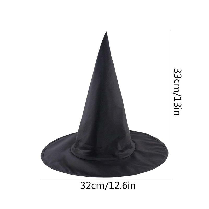 折りたたみ式ハロウィーンの魔女の帽子,織り込まれた厚い黒の帽子,オックスフォード生地,屋内と屋外の装飾,コスチュームアクセサリー