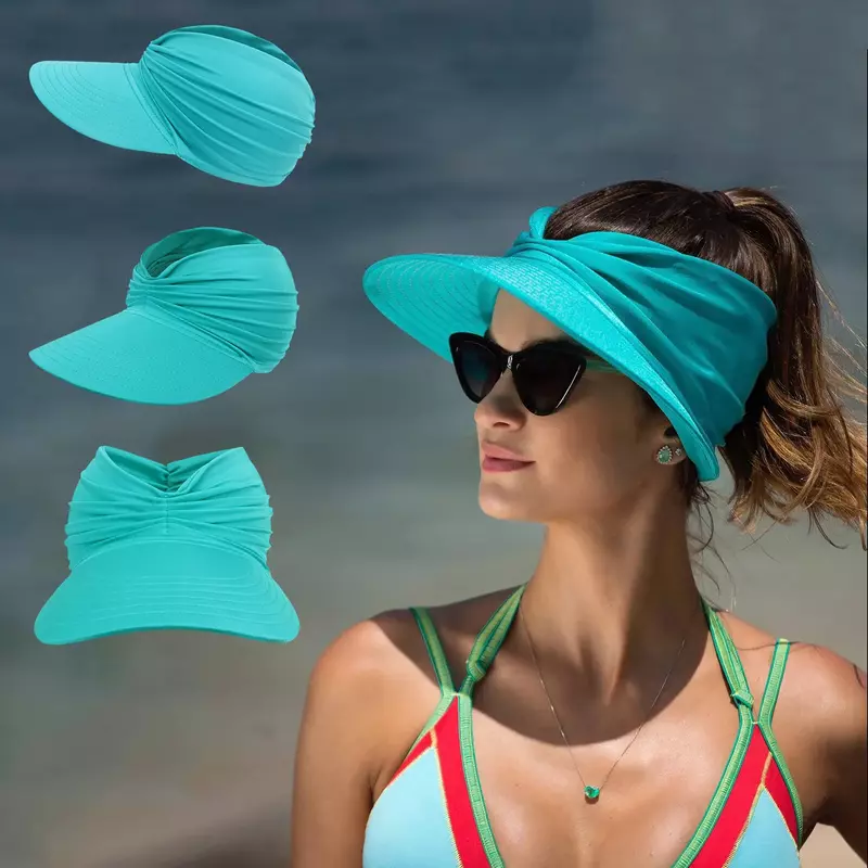 Женская Солнцезащитная женская шляпа с защитой от ультрафиолета, эластичная, с отверстиями, быстросохнущая уличная шляпа от солнца, летняя пляжная шляпа UPF 50 +