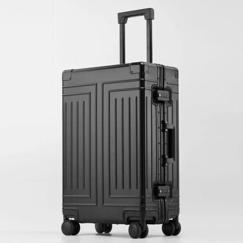 New aluminum-magnesium alloy large capacity 24 inch suitcase universal wheel password boarding box for men and women