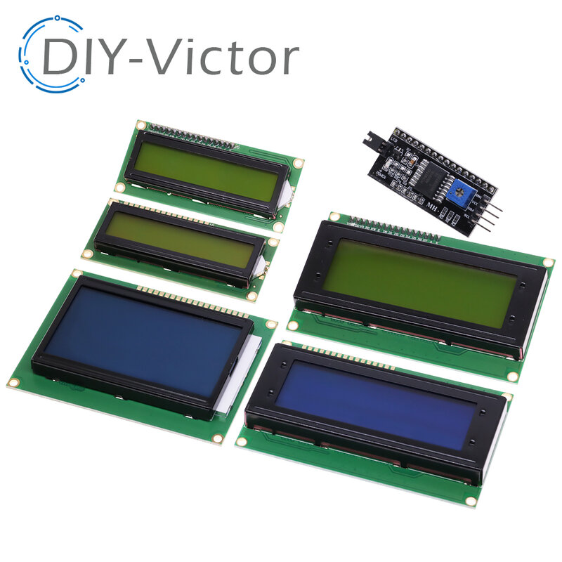 LCD1602 LCD 1602 2004 12864 وحدة شاشة زرقاء خضراء 16x2 20X4 وحدة عرض LCD ذات طابع HD44780 وحدة تحكم الضوء الأزرق الأسود