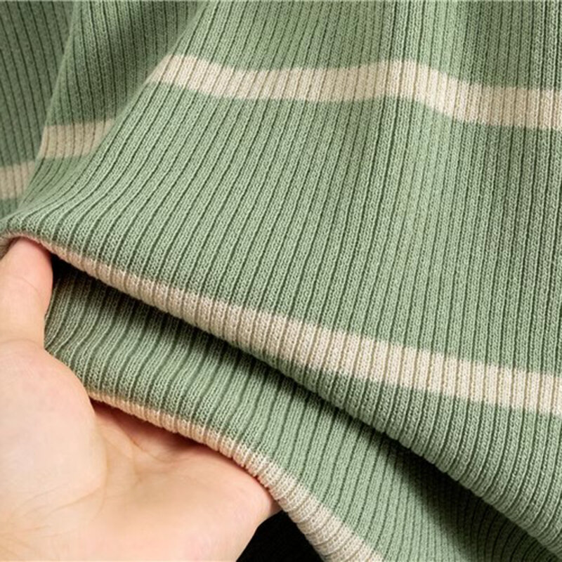 Pull à manches rayées en tricot à demi-fermeture éclair, pantalon large taille haute, tenue d'été décontractée, ensemble 2 pièces