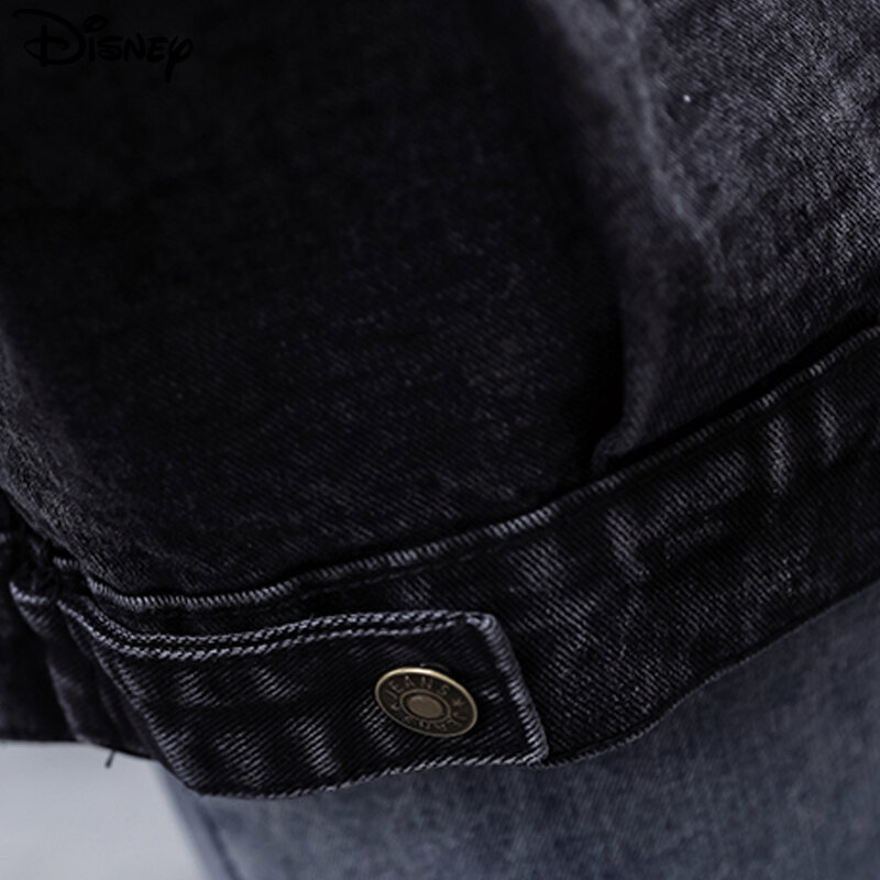 Disney-chaqueta vaquera holgada de algodón con estampado de Mickey Mouse, chaqueta informal con estampado de dibujos animados para otoño, novedad de 2022