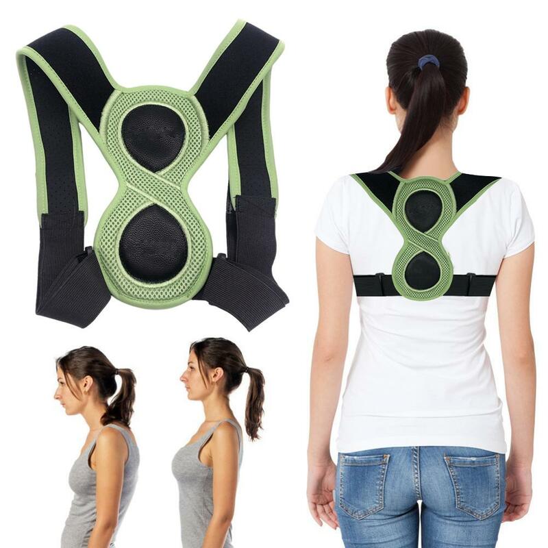 Corrector de postura de 8 formas para niños y adultos, soporte ajustable para parte superior de la espalda, soporte para cuello, espalda, hombros y columna vertebral