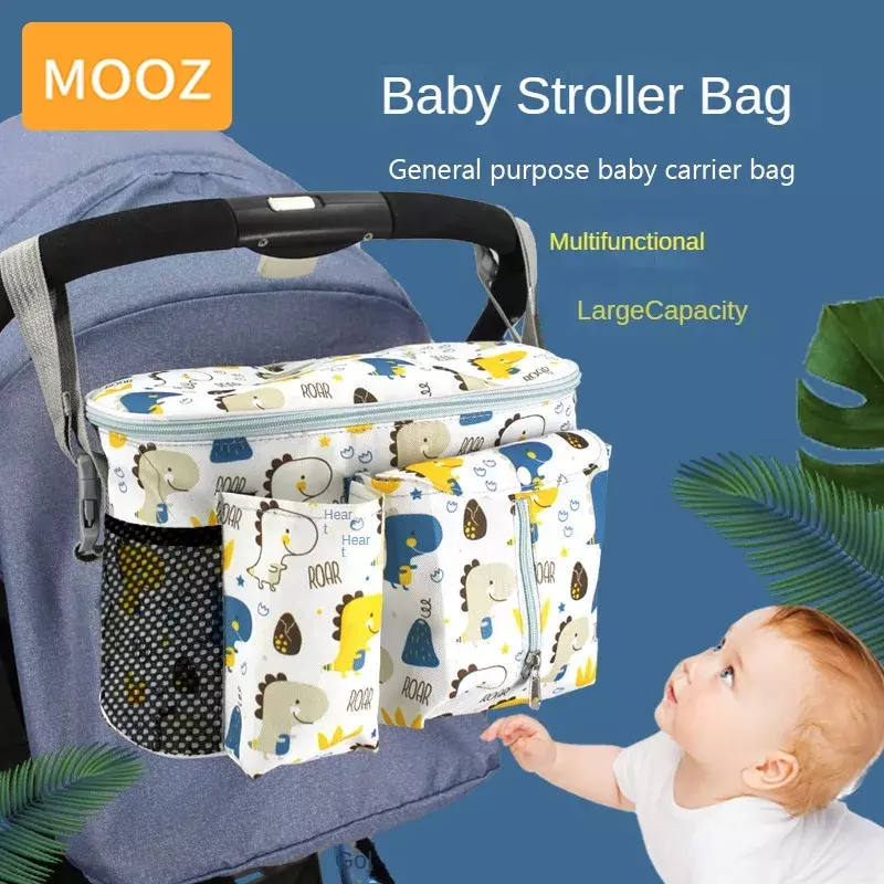 MOOZ-Bolsa de gran capacidad para cochecito de bebé, accesorio multifuncional para almacenamiento de pañales