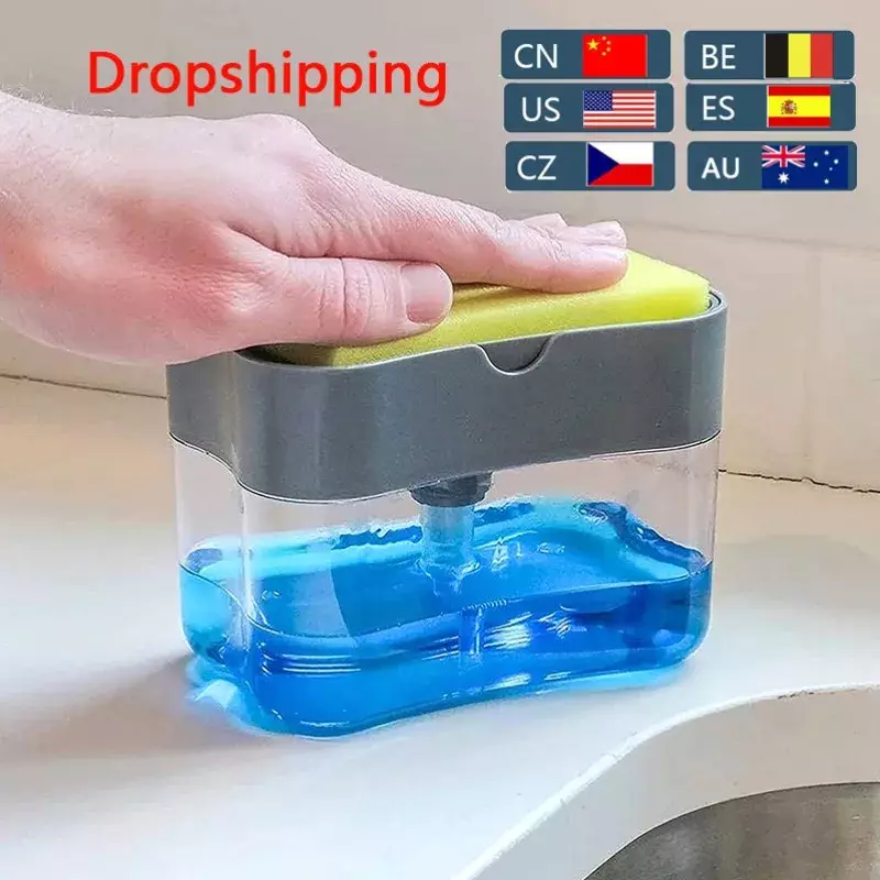 Automatyczny dozownik mydła butelka na mydło w płynie dozownik gąbka kuchenna gąbka kuchenna dozownik ręczny gąbka do mydła 5/10PS