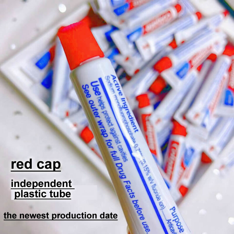 Darmowa wysyłka w języku angielskim czerwona czapka do czyszczenia wybielania zębów pasta do zębów mała kieszonkowa przenośna higiena osobistej hurtowa