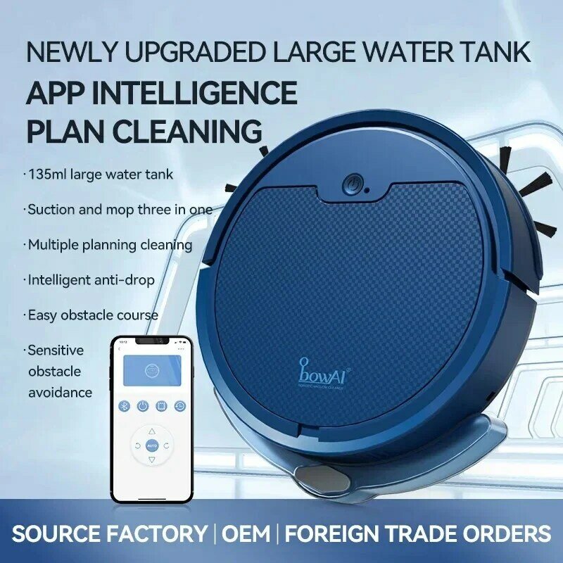 Робот-пылесос Obowal для сухой и влажной уборки, с автоматическим резервуаром для воды и управлением через приложение