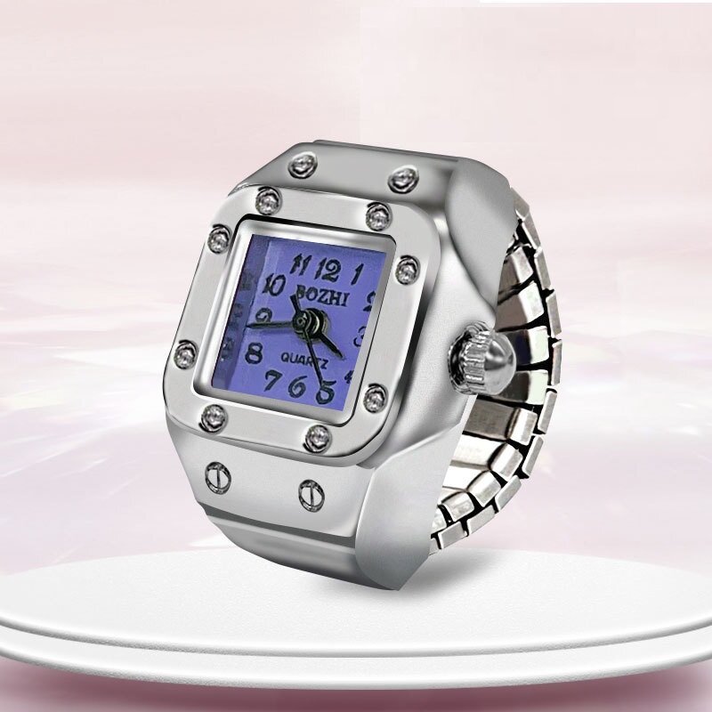 Mode Vrouwen Ring Horloge Elliptische Stereo Bloem Dames Clamshell Horloges Verstelbare Ringen Quartz Horloges Man Horloge