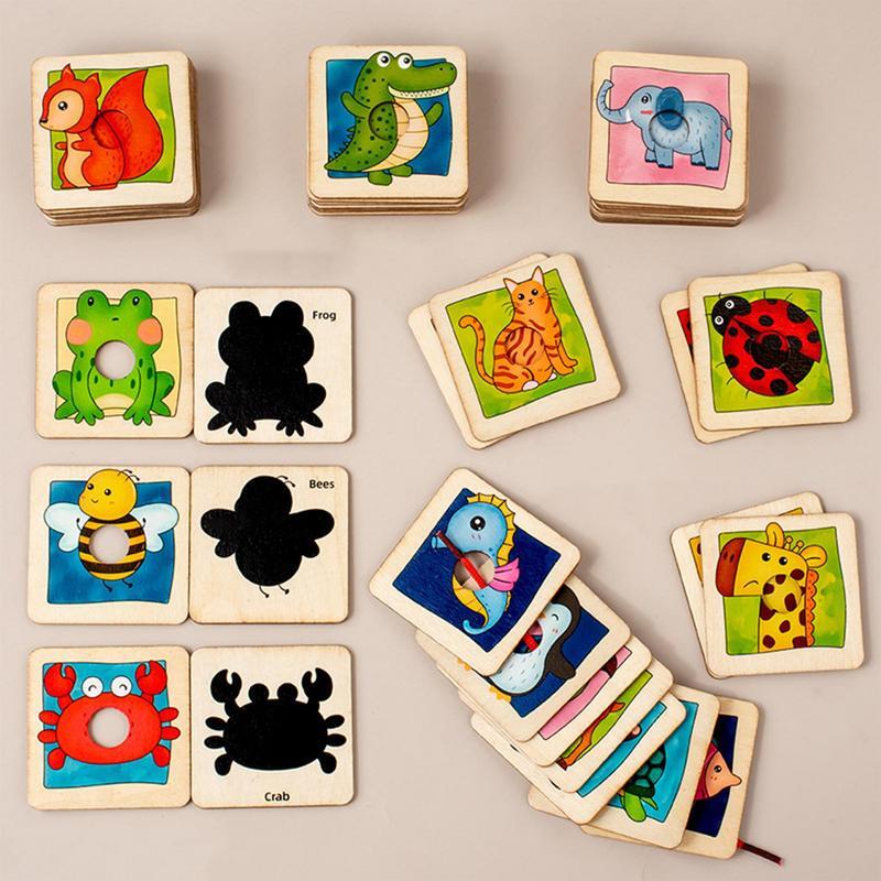 Animal Matching Color Puzzle Cards, Classificando e combinando Brinquedo, Shape Game Stacker, Único, Criança Activitie
