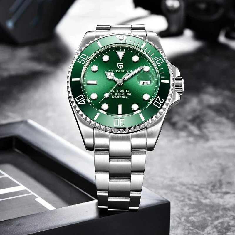 PAGANI DESIGN-새로운 남성 기계식 손목 시계, 럭셔리 세라믹 베젤 자동 시계, 사파이어 유리 시계, 남성용
