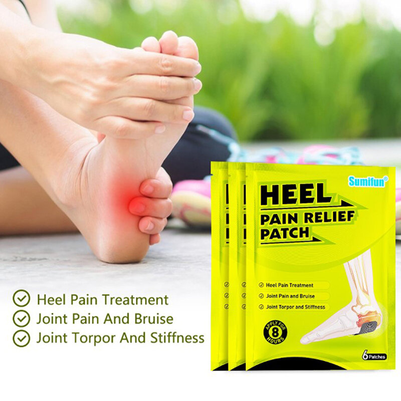 Patch de alívio da dor para tratamento Foot Care Heel Plaster, Herbal Bone, Spurs tendinite de Aquiles, 6pcs por saco