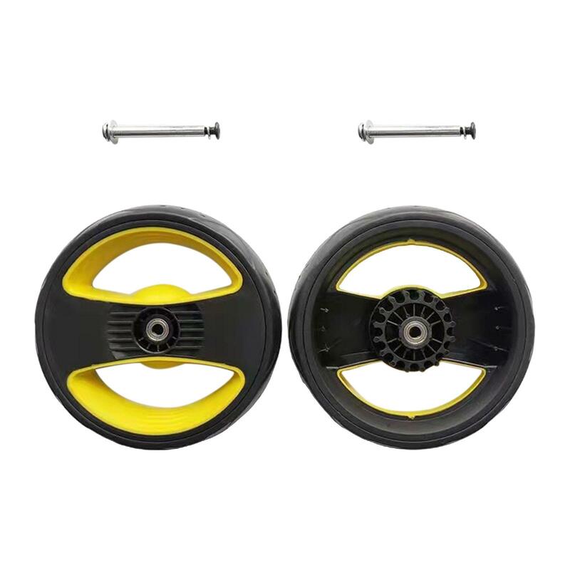 2x accessori per pezzi di ricambio per passeggini carrozzina universale sostituzione della ruota del pneumatico ruota girevole carrello in gomma Set di ruote del carrello