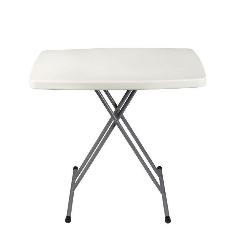 Adjustable Folding Card Table 20" x 30" Gray Top Lightweight Steel Frame Multi-Purpose Table Foldable Legs 6 Heights 150 lb