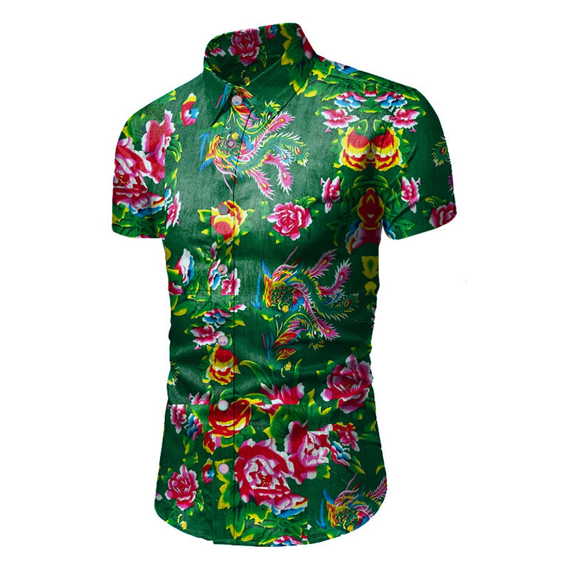 New Northeast Big Flower Design camicia estiva a maniche corte da uomo top in stile cinese Trend Streetwear abbigliamento Casual da uomo