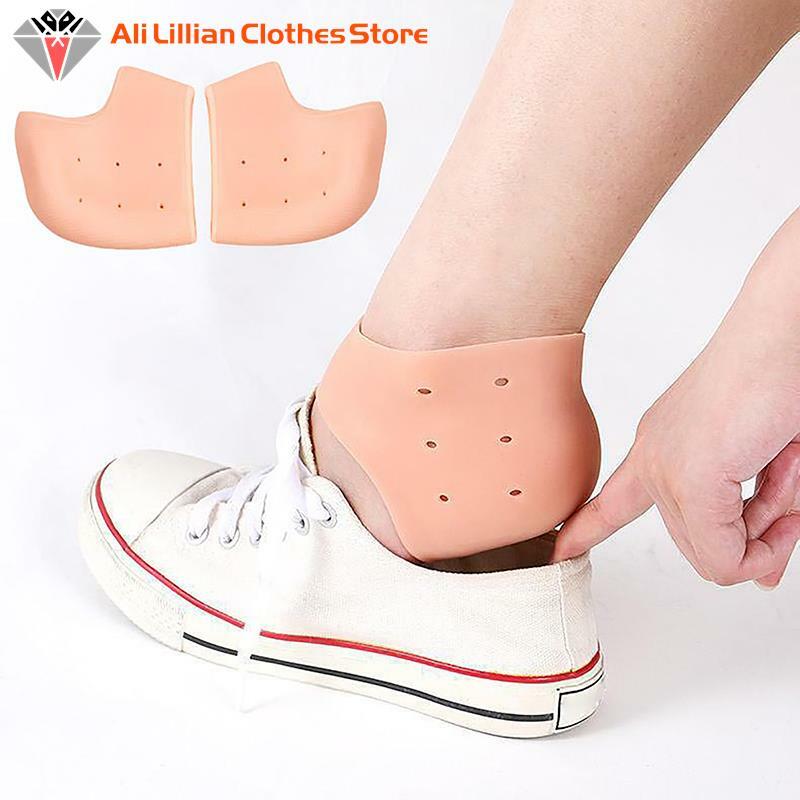 1 para silikonowa wkładka do buta ochraniacz na stopę rękawa ostrogi pięty do łagodzenia zapalenia powięzi podeszwy ból pięty zmniejszenie nacisku pięty elastyczna skarpeta