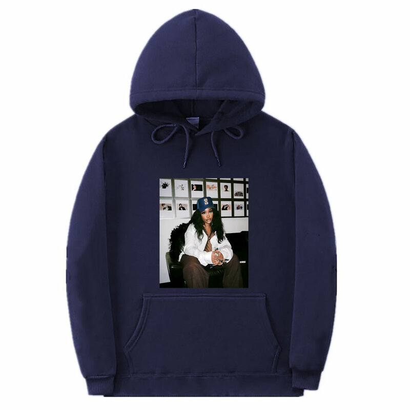 Rapper SZA Mugshot Graphic Print Hoodie Men's Hip Hop Vintage Oversized Sweatshirt Male Casual Fleece Cotton Pullover Hoodies