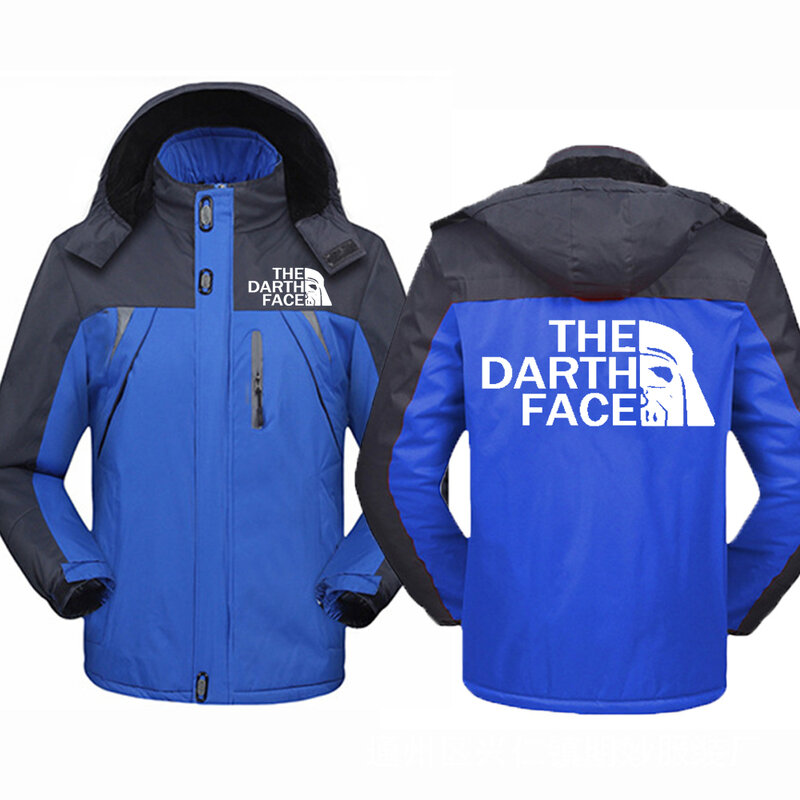 Inverno New Down felpa con cappuccio cappotto THE DARTH FACE Logo Print Men Down Colorblock Jacket Logo personalizzabile giacca calda da uomo di alta qualità