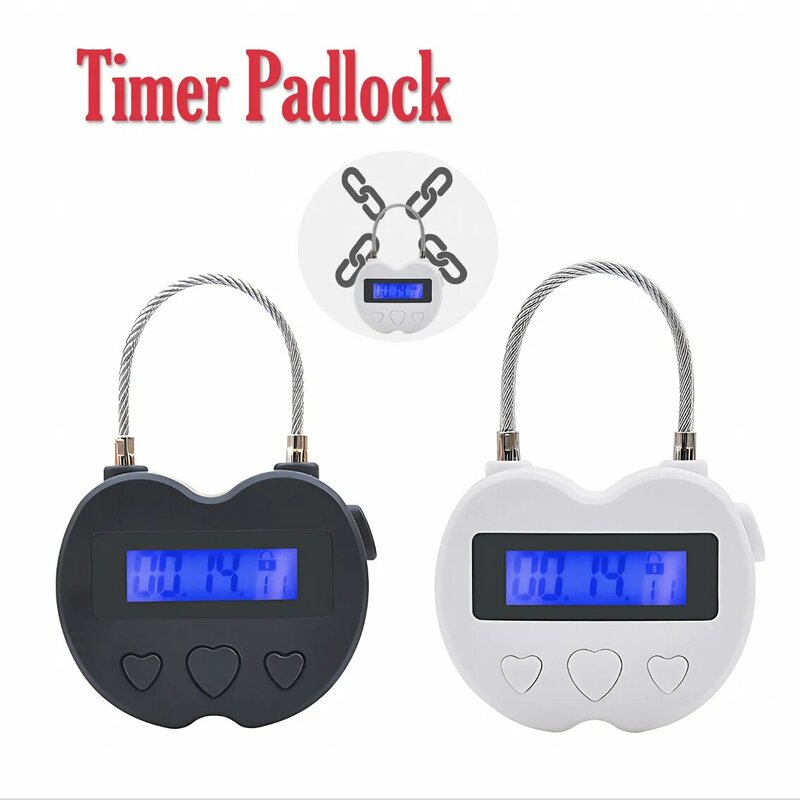 LCDディスプレイ付きスマートタイムロック,多機能トラベル電子タイマー,防水USB充電式南京錠,一時的タイマー