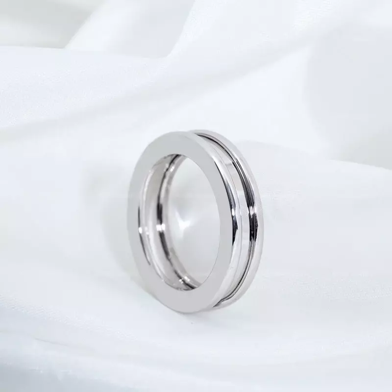 S925 خاتم بسيط من الفضة الإسترلينية بلون سادة ، علامة تجارية نسائية فاخرة خفيفة ، مجوهرات زوجين رائعة ، جودة عالية