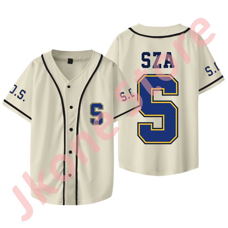 Camiseta de béisbol para hombre y mujer, camisa de manga corta, informal, a la moda, SZA S, SOS, Tour de América del Norte, Merch