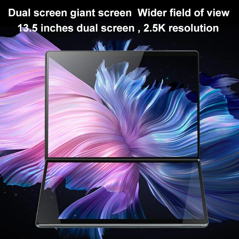 Crelander Yoga Laptop 13.5 "13.5" Touchscreen Intel N100 CPU 3,4 GHz DDR5 16GB Windows 11 Notebook Tablet PC Dual-Screen-Laptop