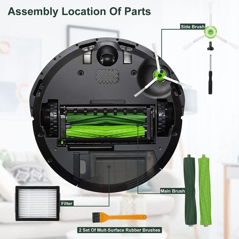Replacement Parts For Irobot Roomba E/I/J Series, E5 E6 E7 I2 I3 I3+I4 I4+ I6 I6+ I7 I7+ I8 I8+/Plu