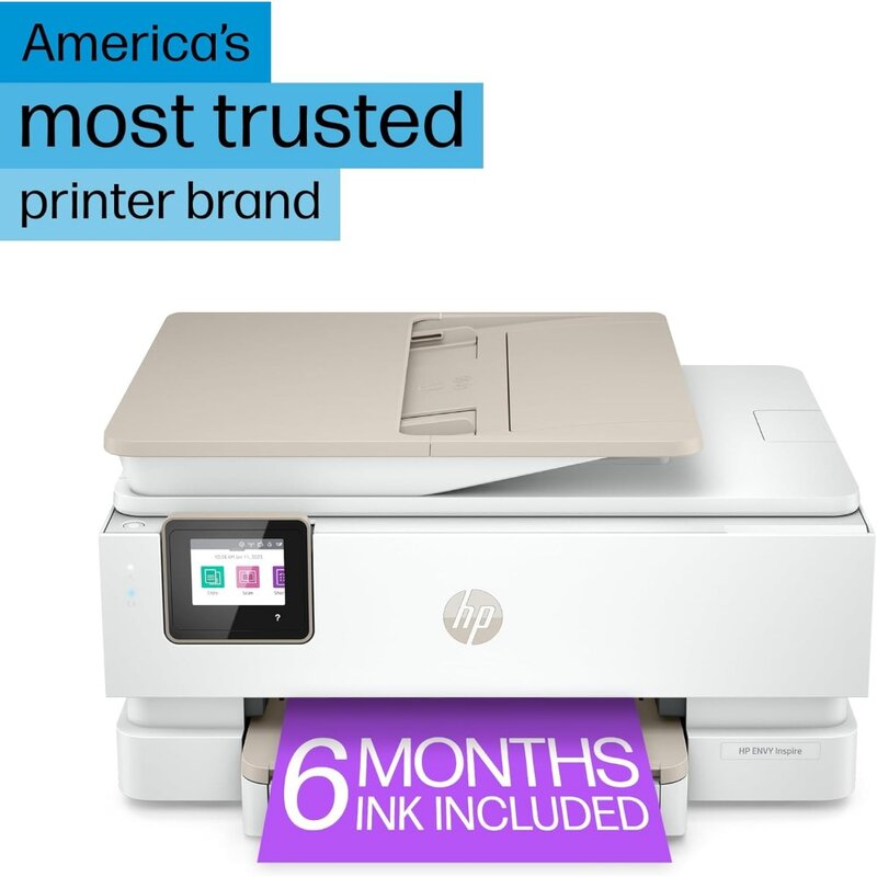 ENVY Inspire 7958e Printer Inkjet warna nirkabel, cetak, scan, copy, pengaturan mudah, pencetakan Mobile, terbaik untuk rumah, tinta instan