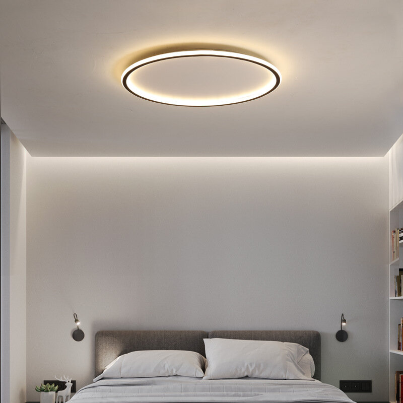 ضوء غرفة نوم دائري رقيق للغاية ، ضوء غرفة معيشة بسيط حديث ، ضوء إبداعي